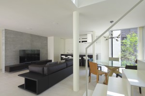 A HOUSE WITH THE WATER DECK: Living room