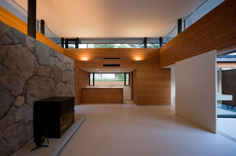 FLOATING ROOF: Fireplace