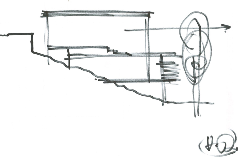 HOUSE WITH OAK TREE: Rough sketch