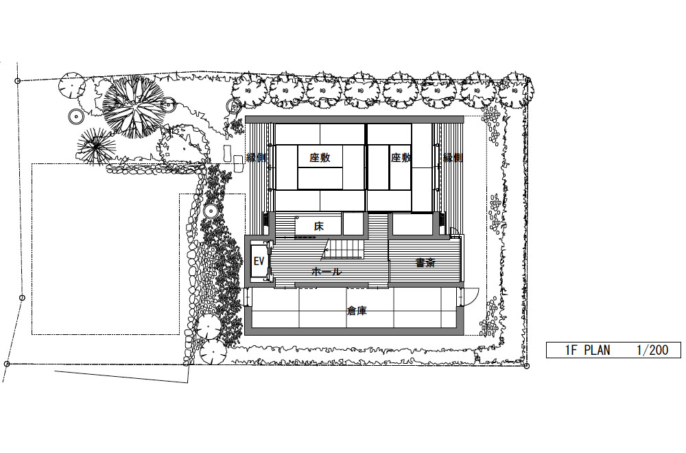 HOUSE WITH THE PEDESTRIAN DECK: Structural drawing